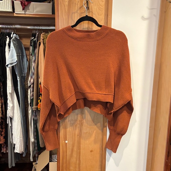 Free People Sweaters - Free People Rust Crew Neck Sweater
